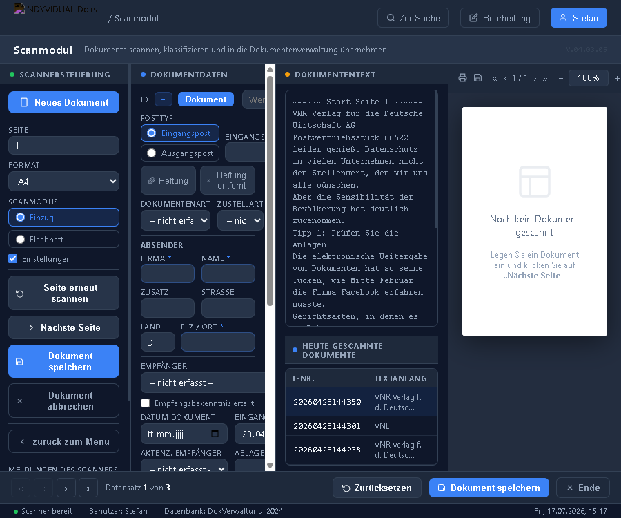 DOKS Dokumentenverwaltung – Scanmodul