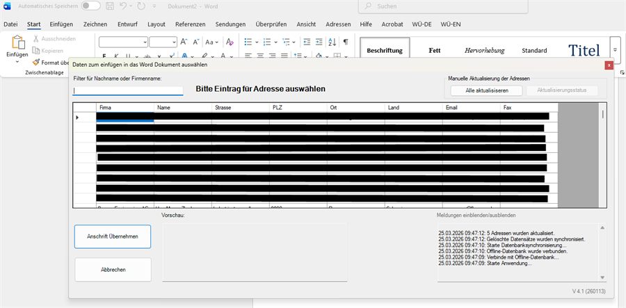 Word-Plugin – Vorlagen